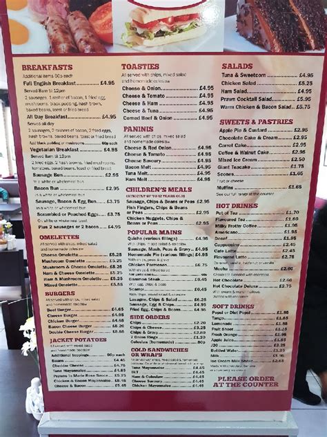 Menu at Norton Cafe Restaurant, Stockton-on-Tees