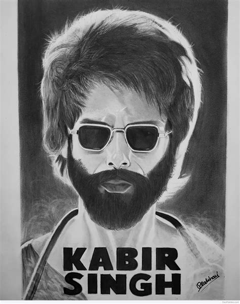 Fantastic Pencil Sketch Of Shahid Kapoor As Kabir Singh - Desi Painters