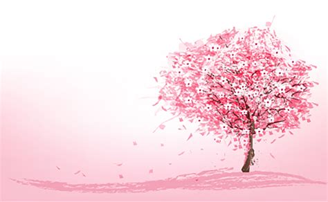 Pink Tree & Cherry Blossom Wallpaper Wall Mural