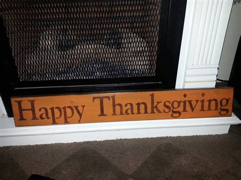 Happy Thanksgiving Wood Sign Give Thanks Sign Primitive