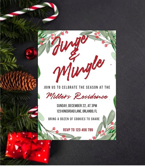 Christmas Invitation Jingle Mingle Christmas Party Invitation | Etsy | Christmas party ...