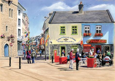 Sunshine on Quay Street Galway Painting by Irish Art - Fine Art America