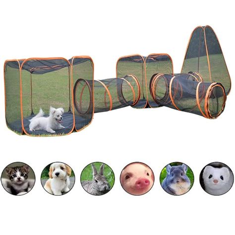 Buy Outdoor Cat Tunnel, Large Cat Tunnel, 6-In-1 Outdoor Cat Enclosures Cat Tunnels for Indoor ...