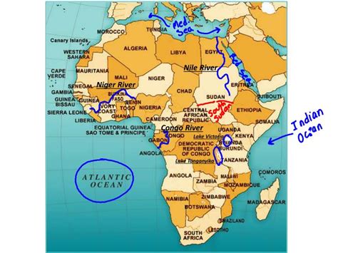 Physical Map Of Africa Nile River