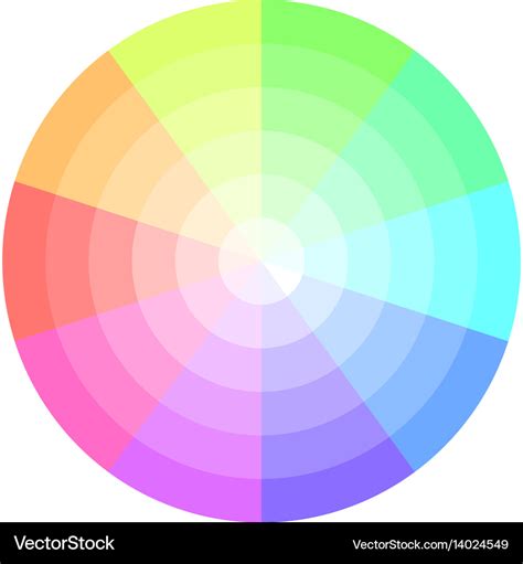 Palette pastel colors pie chart Royalty Free Vector Image