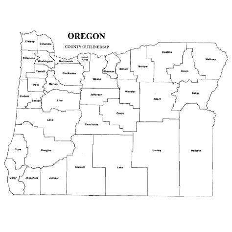 Oregon County Map – Jigsaw-Genealogy