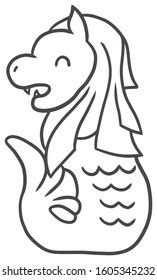 Merlion Picture Colouring Pages Sketch Coloring Page