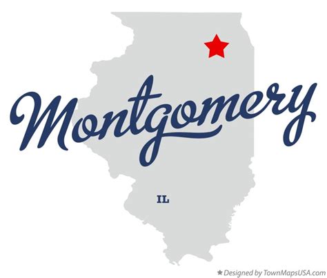 Map of Montgomery, Kane County, IL, Illinois