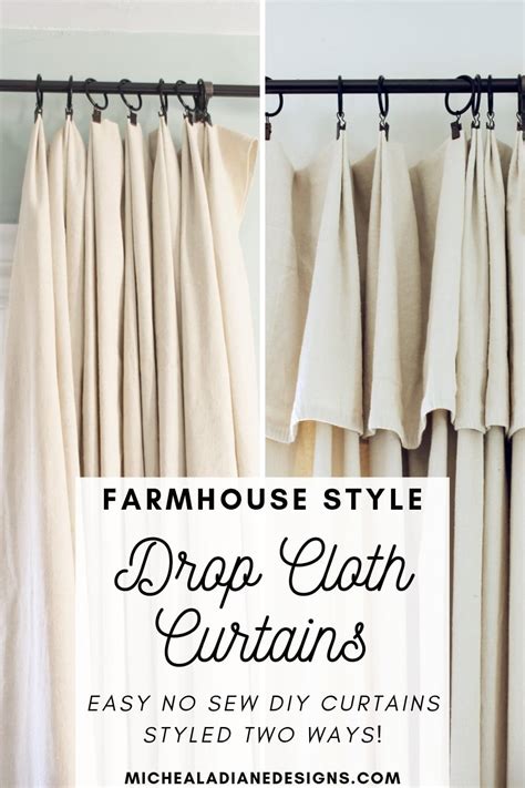 Diy Drop Cloth Curtains 2 Ways Micheala Diane Designs