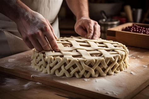 Premium Photo | A baker using a lattice pie cutter for quick and even lattice work pie image ...