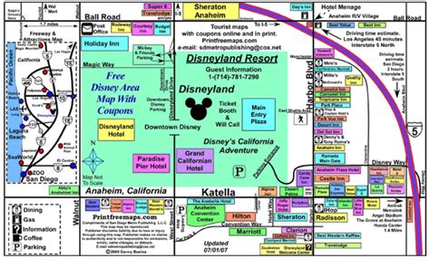 Anaheim Map, Disneyland Area Map, Downtown Disney Map | Disneyland hotel, Anaheim map, Downtown ...