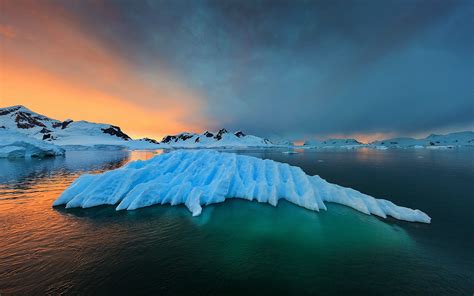 Download Iceberg Winter Ice Snow Nature Sunset HD Wallpaper by Raimondo Restelli