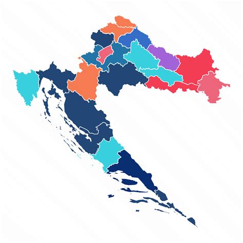 Multicolor Map of Croatia With Provinces 25842893 Vector Art at Vecteezy