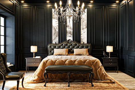 Vintage Black Bedroom Design 1 by Mahamerutechnoart on DeviantArt