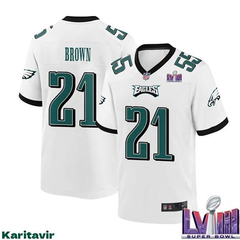 Sydney Brown No 21 Men White Philadelphia Eagles Super Bowl LVIII Away ...