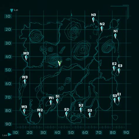 A Map of the Spawn Positions - ARK: Survival Evolved