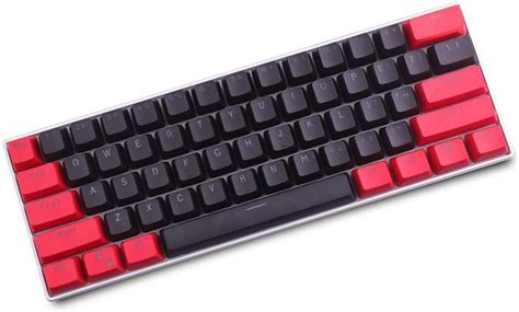 PBT Keycap 61 key Red and black Double Color Backlight Keycaps Universal Column For Ikbc Cherry ...