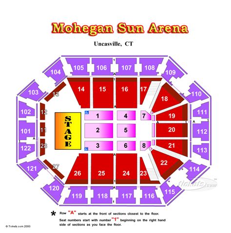 Mohegan Sun Arena Seating Chart With Seat Numbers – Two Birds Home