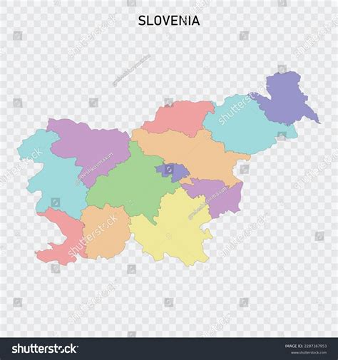 Isolated Colored Map Slovenia Borders Regions Stock Vector (Royalty ...