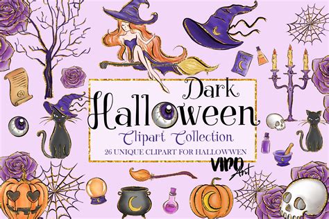 Dark Halloween Clipart Bundle Graphic by Vido Art · Creative Fabrica