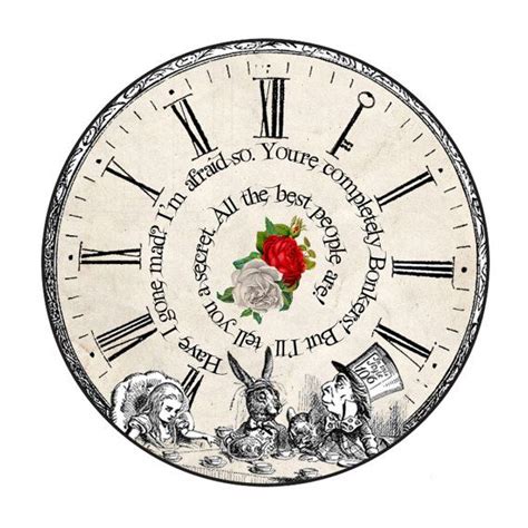 Mad Hatters Tea Party Large Pocket Mirror | Alice in wonderland clocks ...