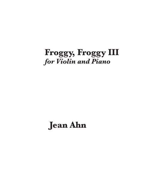 Froggy III Sheet Music | Jean Ahn | Instrumental Duet