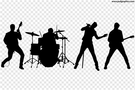 Rock Band Silhouette Conjunto musical, banda, ângulo, monocromático ...