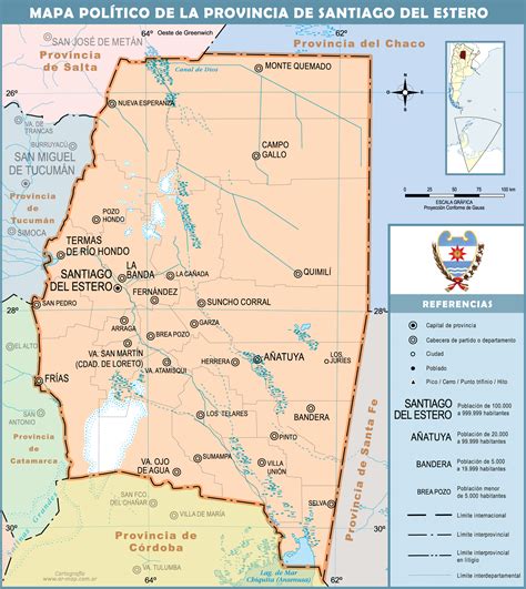 Political map of the Province of Santiago del Estero | Gifex