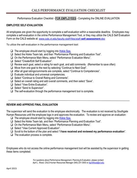 Performance Management Checklist - 11+ Examples, Format, Pdf