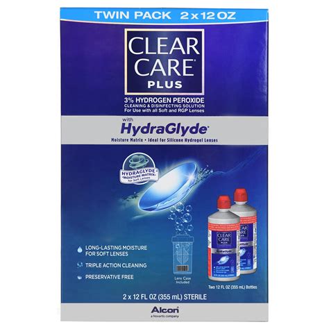 Clear Care Plus Contact Lens Cleaning and Disinfecting Solution, 2 Pack ...