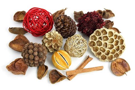 assorted, ornament lot, white, surface, red, beige, brown pine, pine cone, CC0, public domain ...
