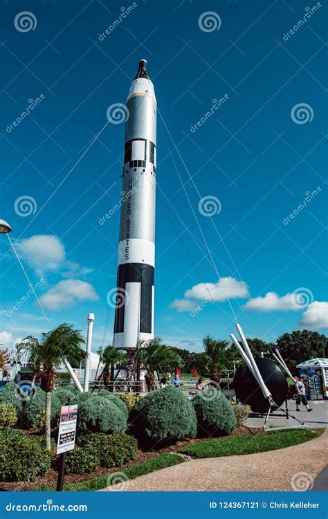 Cape Canaveral, Florida - August 13, 2018: Rocket Garden at NASA Kennedy Space Center Editorial ...