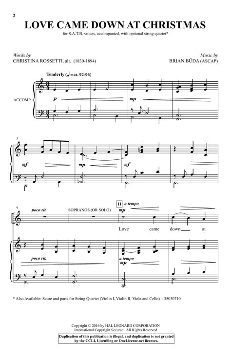 Love Came Down At Christmas by Brian Buda Sheet Music for SATB Choir at Sheet Music Direct