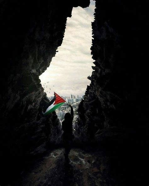 Download Cave View Of Palestine Flag Wallpaper | Wallpapers.com