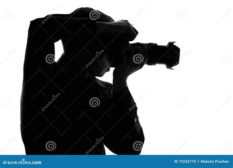 Silhouette of a Man with a Camera Stock Image - Image of photographer, professional: 72235775