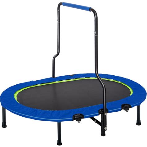 Foldable No-Spring Rebounder Kids Trampoline with Handrail Mini Parent ...