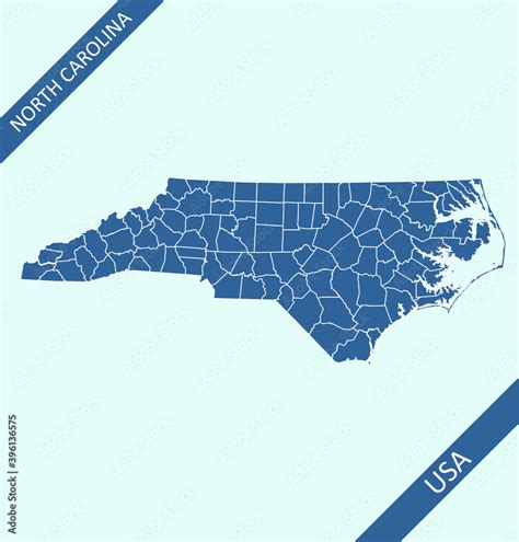 North Carolina county map Stock Vector | Adobe Stock