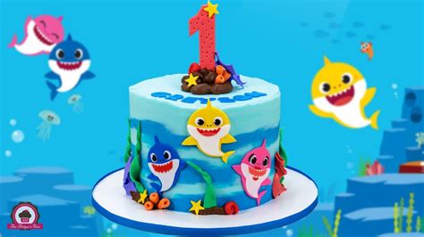 Baby Shark Birthday Cake Tutorial - YouTube