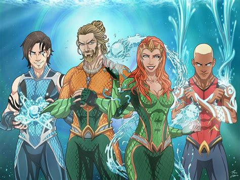 Aqua_family Commission_phil-cho | Dc comics art, Dc comics heroes, Dc ...