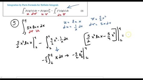 Integration By Parts Definite Integral