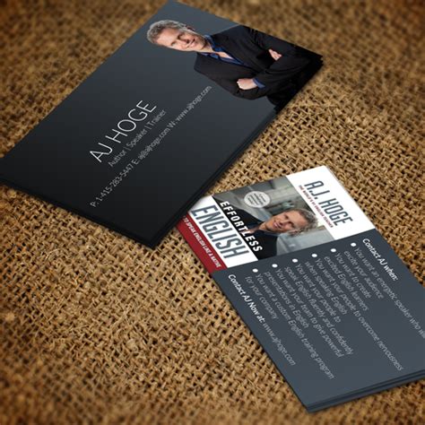 Design winning professional card for author, motivational speaker and English coach | Business ...