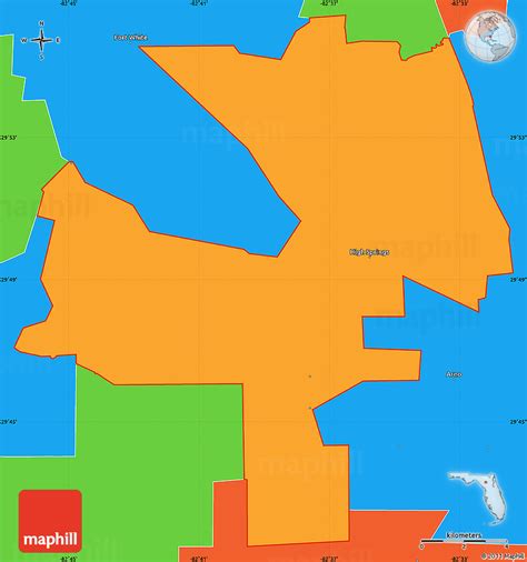 Political Simple Map of ZIP Code 32643