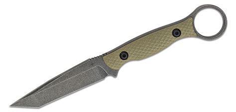 Toor Knives Serpent Fixed Blade Knife 3.75" CPM-3V Black Oxide Tanto, Covert Green G10 Handles ...