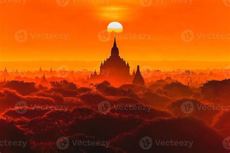 Bagan Buddhist Temple Silhouette