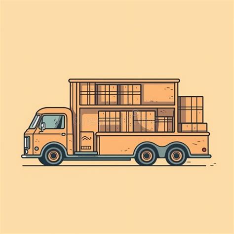 Delivery Truck Cartoon on Pink Background, 3d Illustration Stock ...