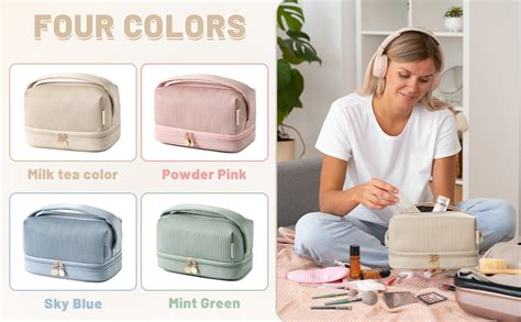 Amazon.com: ZiMWoo Travel Toiletry Bags, Large Makeup bag, Portable Leather Cosmetic Makeup ...