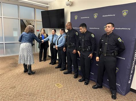 Woodland Police Department holds swearing-in ceremony for 6 new employees