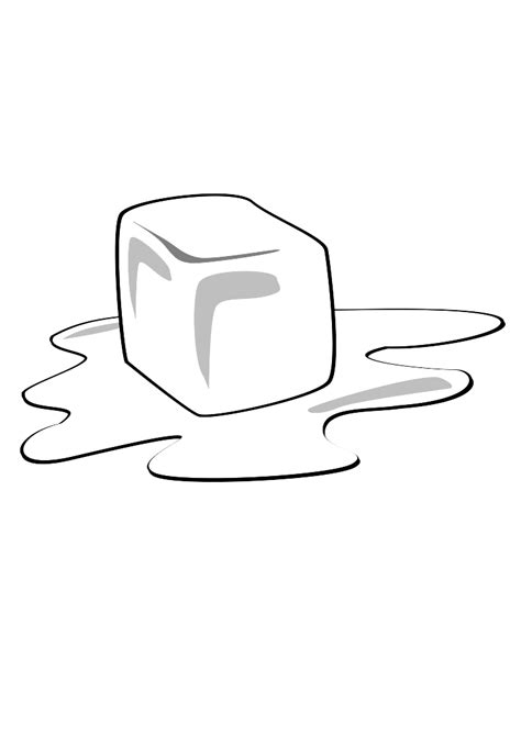 Melting Ice Cube Coloring Page Cubos De Hielo Para Dibujar Clipart | My ...