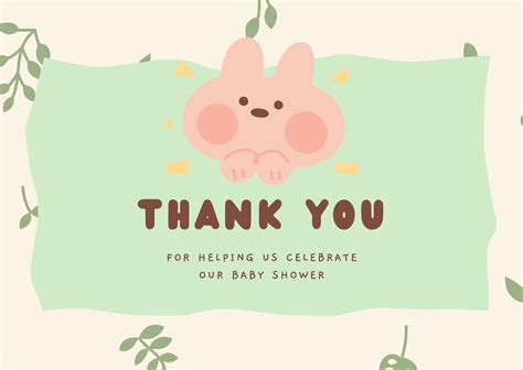 Free Printable Baby Shower Thank You Card Templates Canva, 40% OFF
