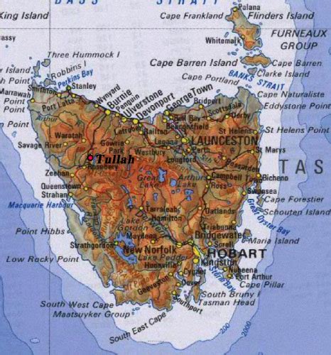 Maps of Tullah West Coast Tasmania